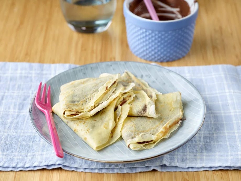 Crepes de crema de chocolate